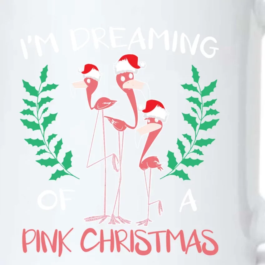 IM Dreaming Of A Pink Christmas Day Flamingo Xmas Holidays Gift Black Color Changing Mug