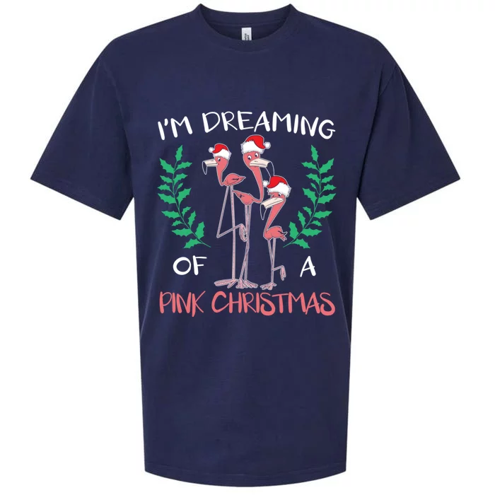 IM Dreaming Of A Pink Christmas Day Flamingo Xmas Holidays Gift Sueded Cloud Jersey T-Shirt