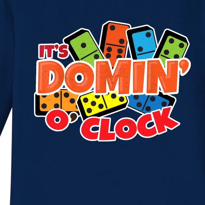 Its Domin O Clock | Domino Game Player | Dominoes Baby Long Sleeve Bodysuit