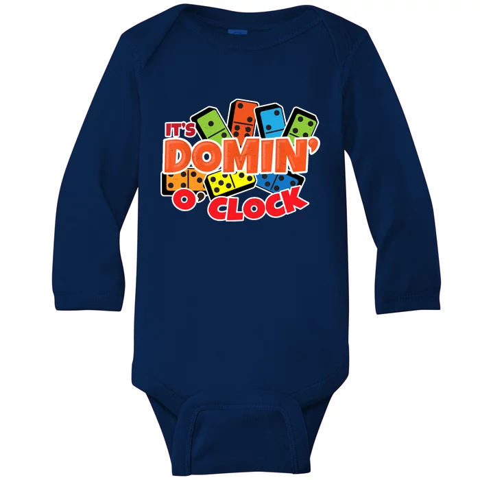 Its Domin O Clock | Domino Game Player | Dominoes Baby Long Sleeve Bodysuit