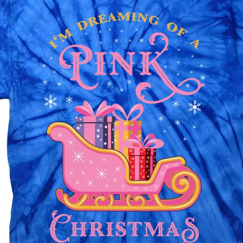 IM Dreaming Of A Pink Christmas Flamingo Santa Tropical Gift Tie-Dye T-Shirt