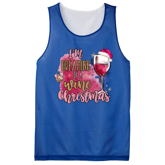 I'm Dreaming Of A Wine Christmas Santa Hat Xmas Gift Mesh Reversible Basketball Jersey Tank