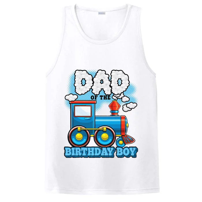 IM Dad Of The Birthday Boy Train Birthday Performance Tank