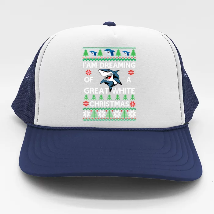 Im Dreaming Of A Great White Ugly Christmas Trucker Hat