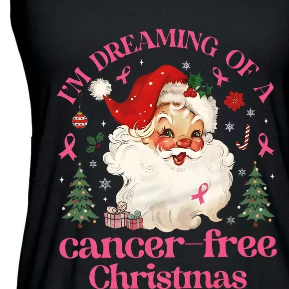 IM Dreaming Of A Breast Cancer Free Christmas Ladies Essential Flowy Tank