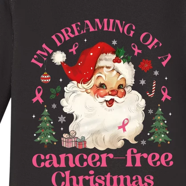 IM Dreaming Of A Breast Cancer Free Christmas Baby Long Sleeve Bodysuit