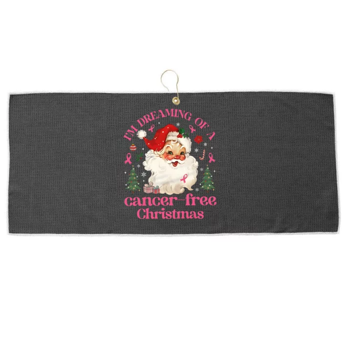 IM Dreaming Of A Breast Cancer Free Christmas Large Microfiber Waffle Golf Towel