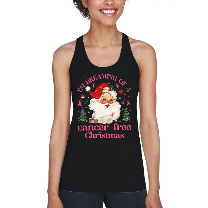 IM Dreaming Of A Breast Cancer Free Christmas Women's Racerback Tank