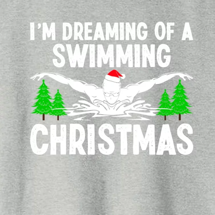 I’m Dreaming Of A Swimming Christmas Santa Swimmer Love Cool Gift Women's Crop Top Tee