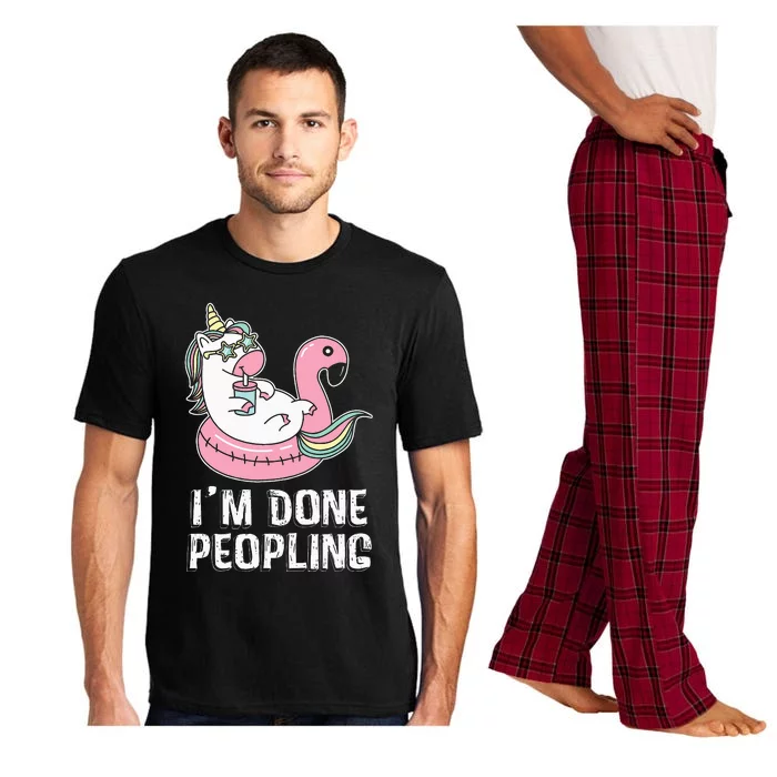 I'm Done Peopling Funny Unicorn Gift Pajama Set