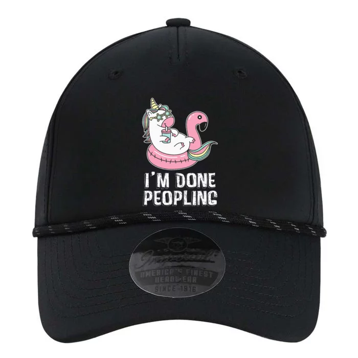 I'm Done Peopling Funny Unicorn Gift Performance The Dyno Cap