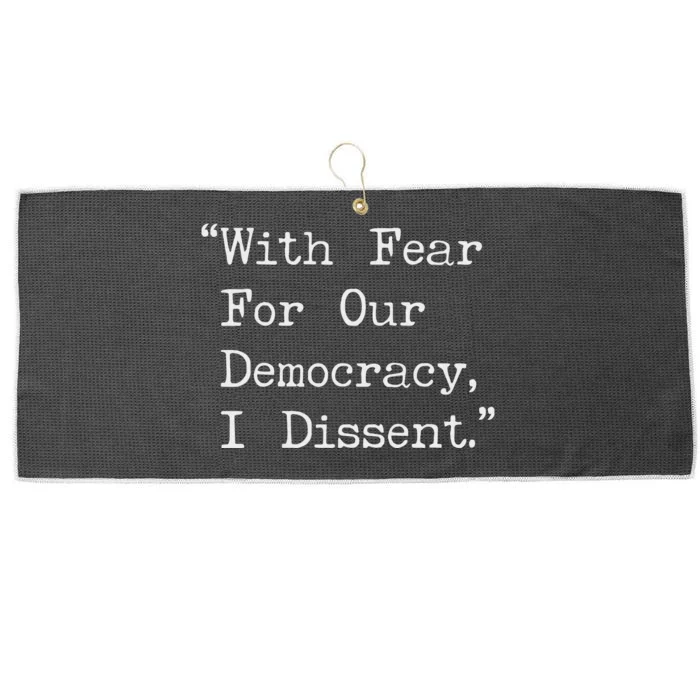 I Dissent Preserve Democracy Large Microfiber Waffle Golf Towel