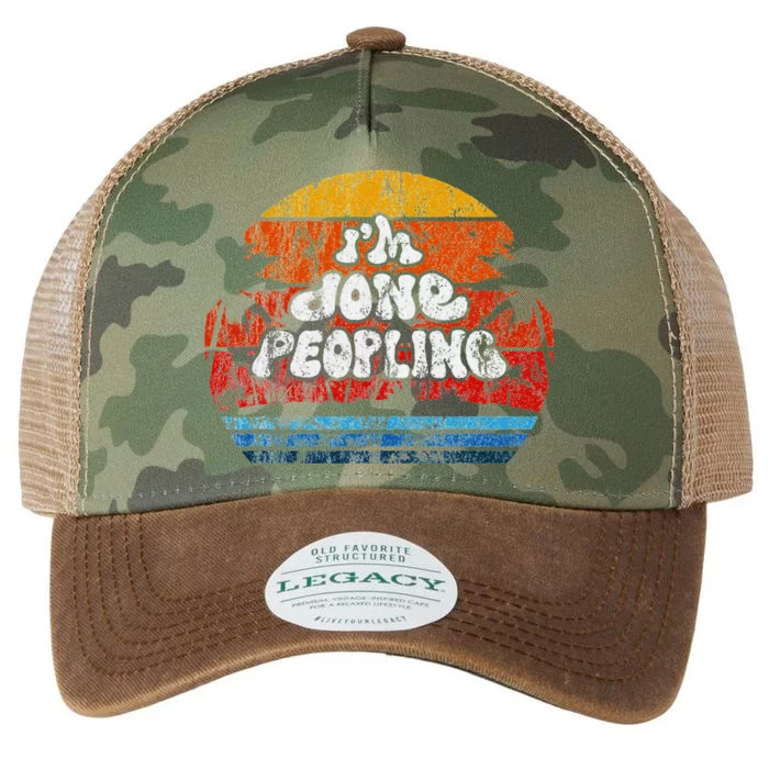 IM Done Peopling Distressed Beach Summer Funny Introvert Legacy Tie Dye Trucker Hat