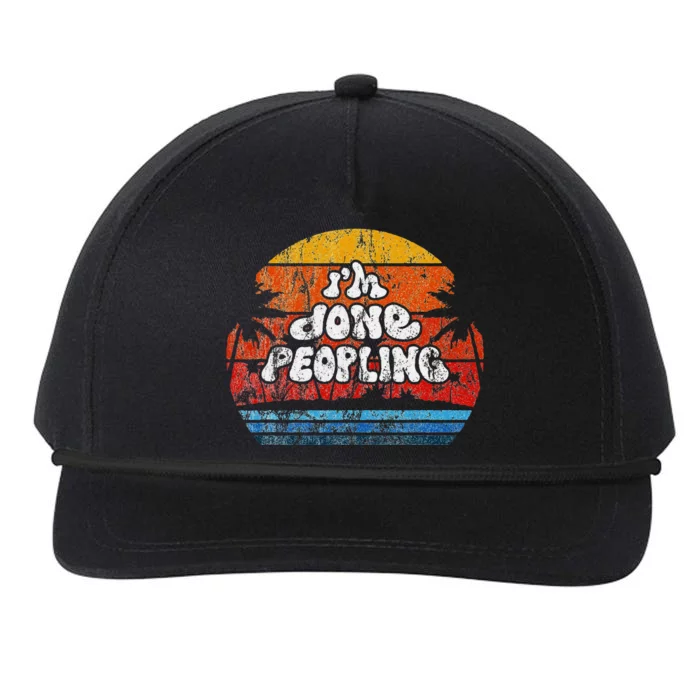 IM Done Peopling Distressed Beach Summer Funny Introvert Snapback Five-Panel Rope Hat