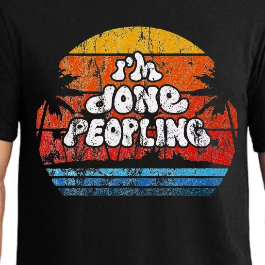 IM Done Peopling Distressed Beach Summer Funny Introvert Pajama Set