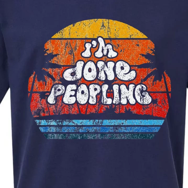 IM Done Peopling Distressed Beach Summer Funny Introvert Sueded Cloud Jersey T-Shirt