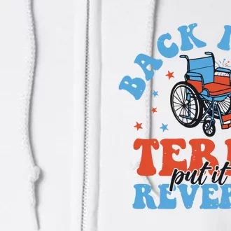 Independence Day Put It In Reverse Terry Funny 4th Of July Full Zip Hoodie