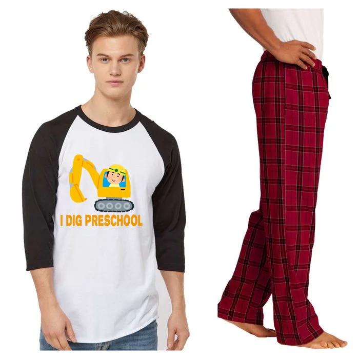 I Dig Preschool Bulldozer Raglan Sleeve Pajama Set