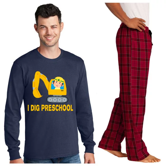 I Dig Preschool Bulldozer Long Sleeve Pajama Set