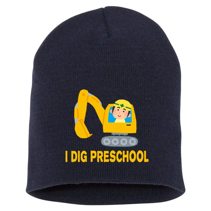 I Dig Preschool Bulldozer Short Acrylic Beanie