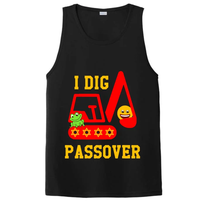 I Dig Passover Excavator Construction Pesach Matzah Frogs Performance Tank