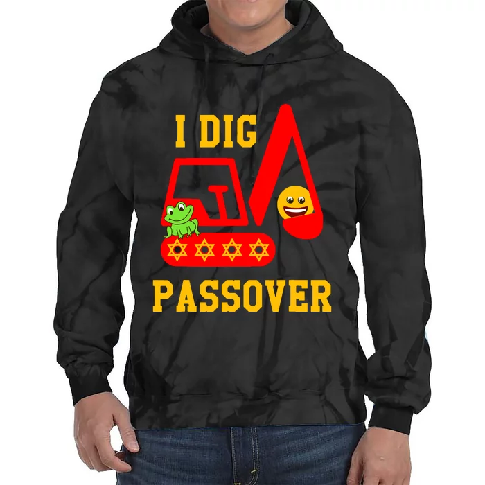 I Dig Passover Excavator Construction Pesach Matzah Frogs Tie Dye Hoodie