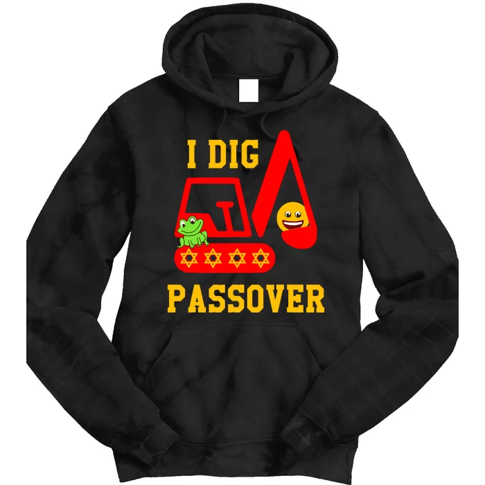 I Dig Passover Excavator Construction Pesach Matzah Frogs Tie Dye Hoodie