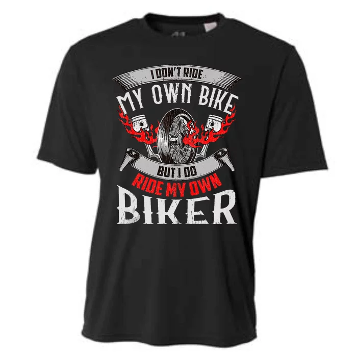 I Dont Ride My Own Bike Biker Chick Wife Red Motorcycle Cooling Performance Crew T-Shirt