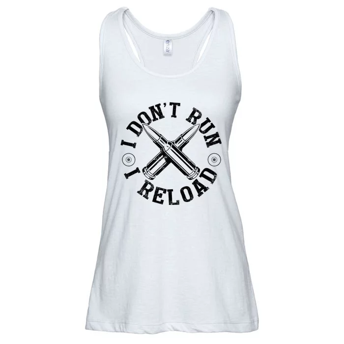 I DonT Run I Reload Gun Rights American Flag Patriots Back Ladies Essential Flowy Tank