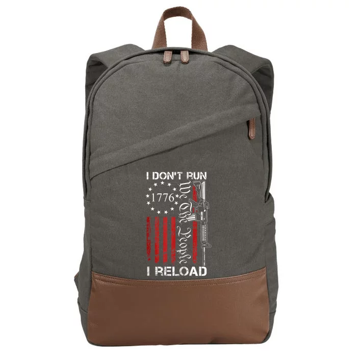 I Don't Run I Reload - We The People Funny AR15 (ON BACK) Zip Hoodie Cotton Canvas Backpack