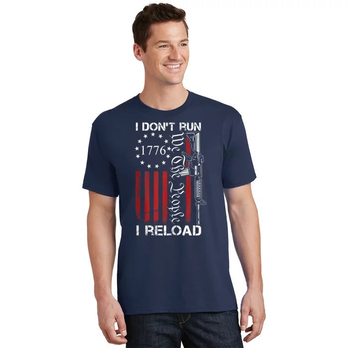 I Don't Run I Reload - We The People Funny AR15 (ON BACK) Zip Hoodie T-Shirt