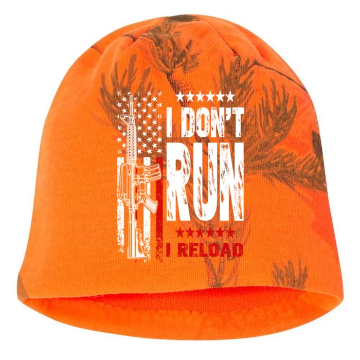 I Dont Run I Reload Vintage American Flag Funny Patriotic Cool Gift Kati - Camo Knit Beanie