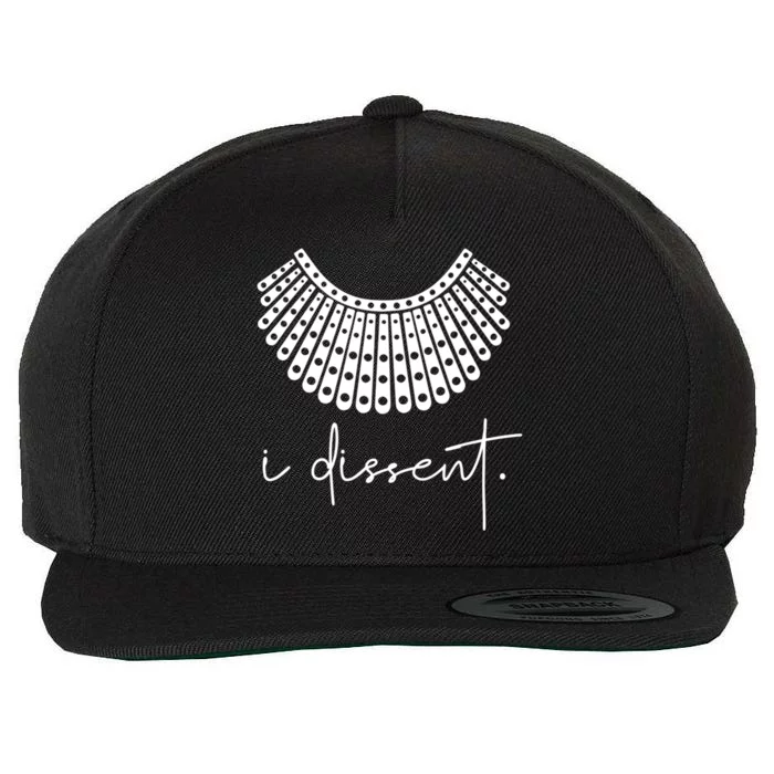 I Dissent Rbg Collar Rbg Vote Quote I Dissent Gift Wool Snapback Cap