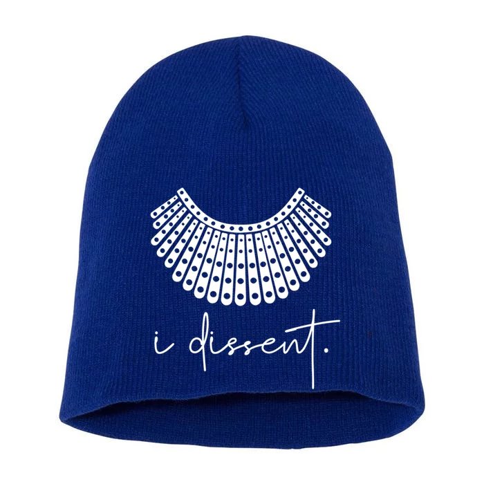 I Dissent Rbg Collar Rbg Vote Quote I Dissent Gift Short Acrylic Beanie