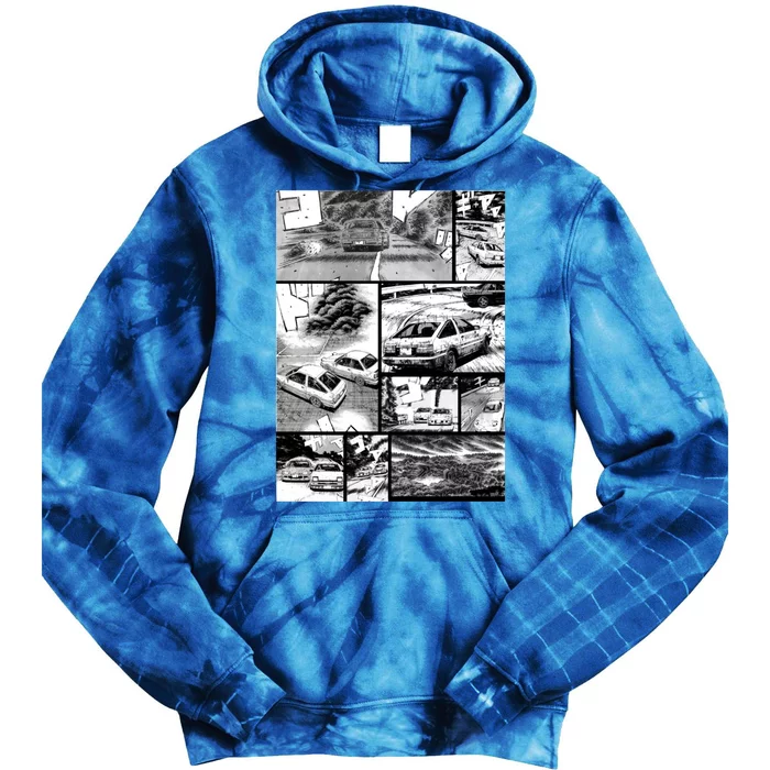 Initial D Racing Manga Wall Design (Version 2) Tie Dye Hoodie