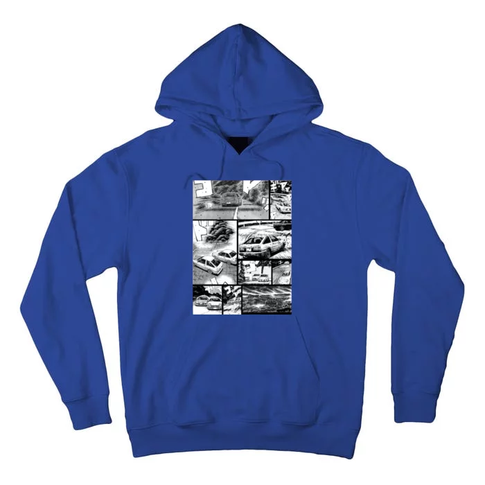 Initial D Racing Manga Wall Design (Version 2) Tall Hoodie