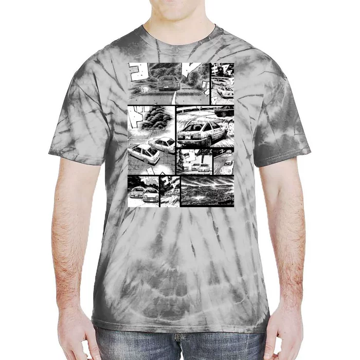 Initial D Racing Manga Wall Design (Version 2) Tie-Dye T-Shirt