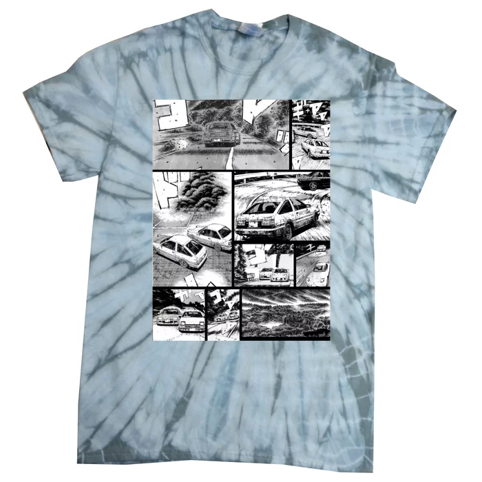 Initial D Racing Manga Wall Design (Version 2) Tie-Dye T-Shirt