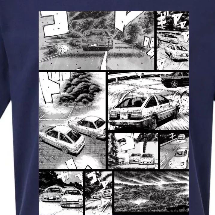 Initial D Racing Manga Wall Design (Version 2) Sueded Cloud Jersey T-Shirt