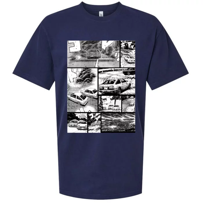 Initial D Racing Manga Wall Design (Version 2) Sueded Cloud Jersey T-Shirt