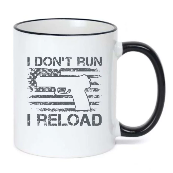 I Don't Run I Reload Pro Guns USA Flag Pistol Funny Gun Black Color Changing Mug