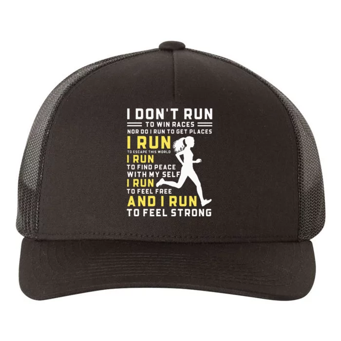 I Dont Run To Win Races Funny Running Women Runners Yupoong Adult 5-Panel Trucker Hat