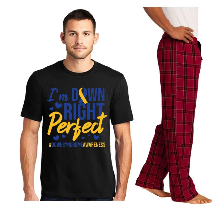 I'm Down Right Perfect Quote Down Syndrome Awareness Ribbon Pajama Set