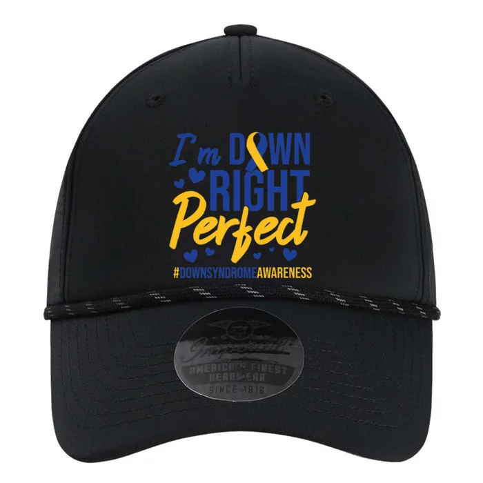 I'm Down Right Perfect Quote Down Syndrome Awareness Ribbon Performance The Dyno Cap