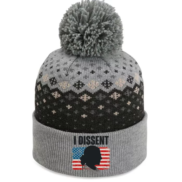 I Dissent Ruth Bader Ginsberg RBG USA American Flag The Baniff Cuffed Pom Beanie