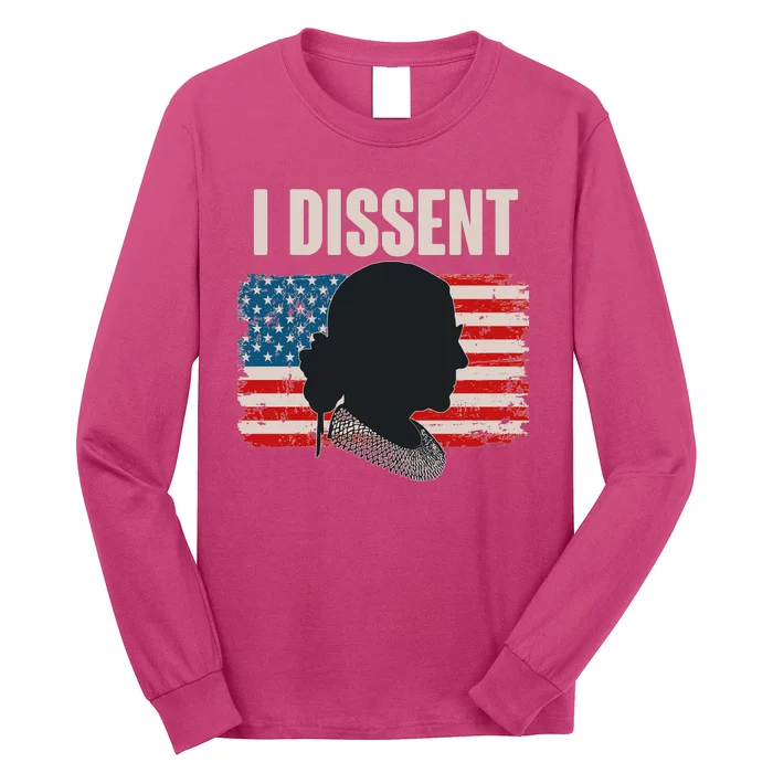 I Dissent Ruth Bader Ginsberg RBG USA American Flag Long Sleeve Shirt