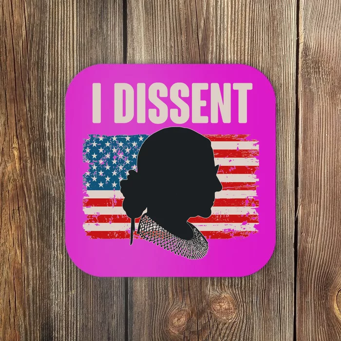 I Dissent Ruth Bader Ginsberg RBG USA American Flag Coaster