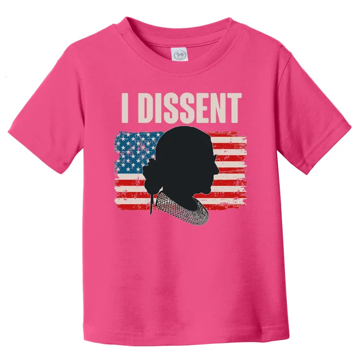 I Dissent Ruth Bader Ginsberg RBG USA American Flag Toddler T-Shirt