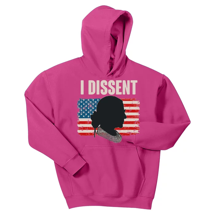 I Dissent Ruth Bader Ginsberg RBG USA American Flag Kids Hoodie