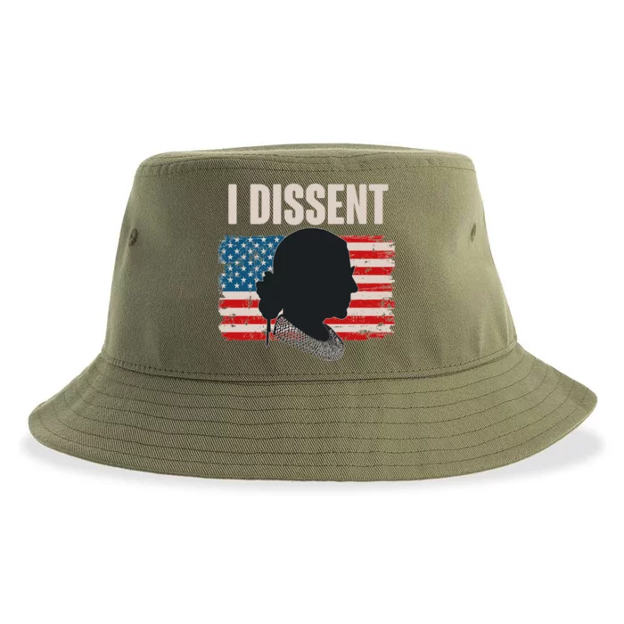 I Dissent Ruth Bader Ginsberg RBG USA American Flag Sustainable Bucket Hat